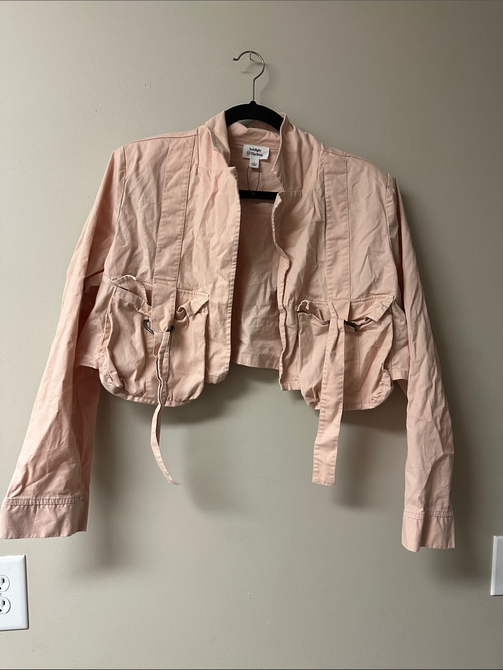 The Drop x Kelclight Blush Pink Cropped Utility Jacket Size L